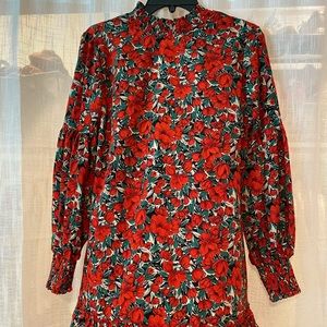 Balloon Sleeve Fit/flare Dress